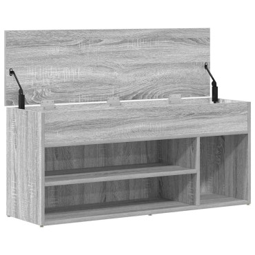 Πάγκος παπουτσιών vidaXL Γκρι Sonoma 102x30,5x45cm Κατασκευασμένο ξύλο