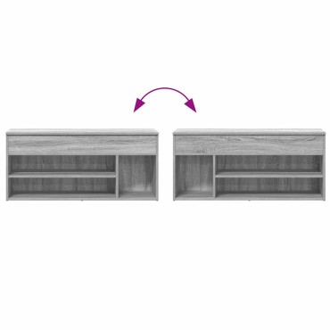 Πάγκος παπουτσιών vidaXL Γκρι Sonoma 102x30,5x45cm Κατασκευασμένο ξύλο