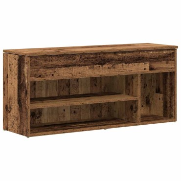 Πάγκος παπουτσιών vidaXL Παλαιό ξύλο 102x30,5x45cm Ξύλο μηχανής