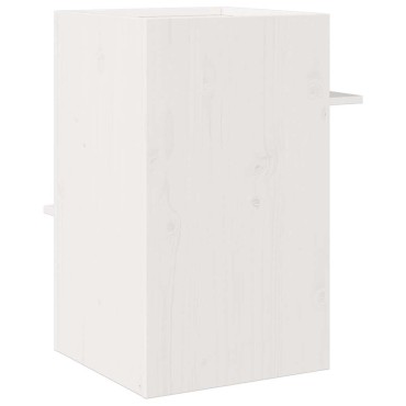 vidaXL σπιτάκι για γάτες Λευκό 43x43x60 cm από μασίφ ξύλο πεύκο