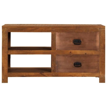 vidaXL Τραπεζάκι σαλονιού με 2 συρτάρια 90x40x50cm Μασίφ ξύλο μάνγκο 1 τεμ.