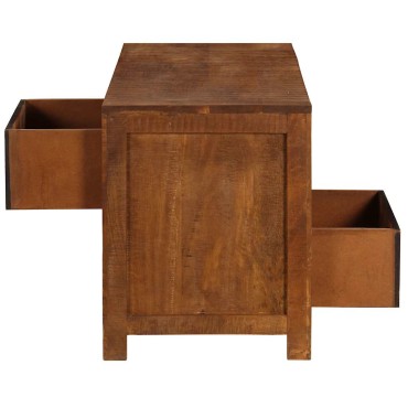 vidaXL Τραπεζάκι σαλονιού με 2 συρτάρια 90x40x50cm Μασίφ ξύλο μάνγκο 1 τεμ.