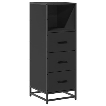 vidaXL Ντουλάπι μπάνιου Μαύρο 35x37,5x100cm Ξύλινη κατασκευή