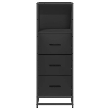 vidaXL Ντουλάπι μπάνιου Μαύρο 35x37,5x100cm Ξύλινη κατασκευή