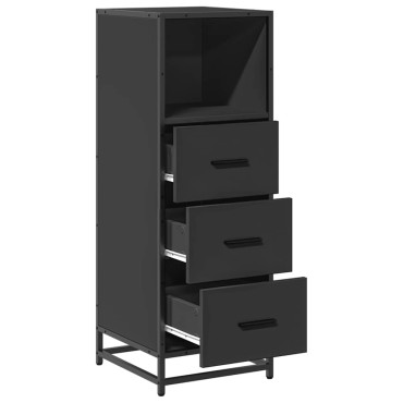 vidaXL Ντουλάπι μπάνιου Μαύρο 35x37,5x100cm Ξύλινη κατασκευή