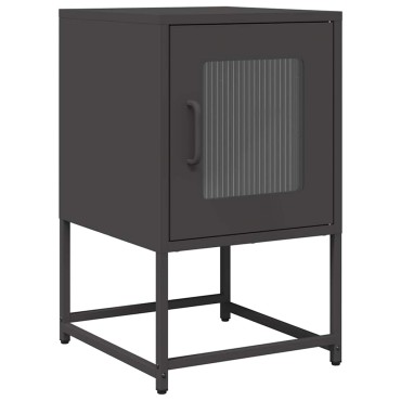 vidaXL Κομοδίνο Μαύρο 36x39x60,5cm από χάλυβα ψυχρής έλασης 1 τεμ.