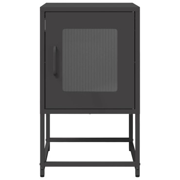 vidaXL Κομοδίνο Μαύρο 36x39x60,5cm από χάλυβα ψυχρής έλασης 1 τεμ.