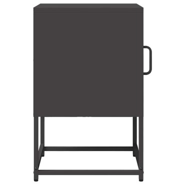 vidaXL Κομοδίνο Μαύρο 36x39x60,5cm από χάλυβα ψυχρής έλασης 1 τεμ.