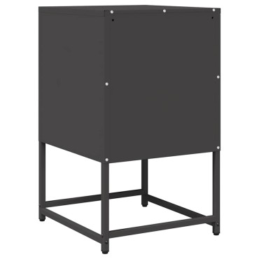 vidaXL Κομοδίνο Μαύρο 36x39x60,5cm από χάλυβα ψυχρής έλασης 1 τεμ.
