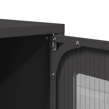 vidaXL Κομοδίνο Μαύρο 36x39x60,5cm από χάλυβα ψυχρής έλασης 1 τεμ.