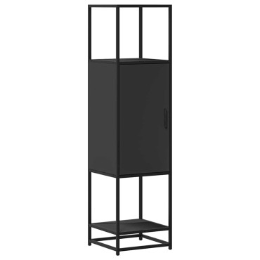 vidaXL Highboard Μαύρο 35,5x35x139cm Κατασκευασμένο ξύλο και μέταλλο 1 τεμ.