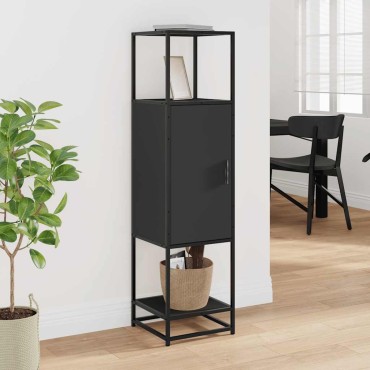vidaXL Highboard Μαύρο 35,5x35x139cm Κατασκευασμένο ξύλο και μέταλλο 1 τεμ.