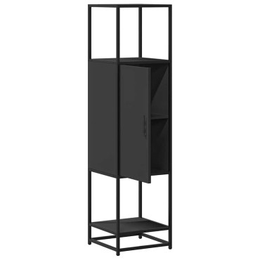 vidaXL Highboard Μαύρο 35,5x35x139cm Κατασκευασμένο ξύλο και μέταλλο 1 τεμ.