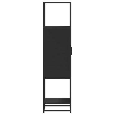 vidaXL Highboard Μαύρο 35,5x35x139cm Κατασκευασμένο ξύλο και μέταλλο 1 τεμ.