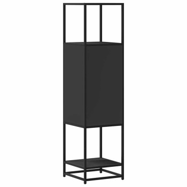 vidaXL Highboard Μαύρο 35,5x35x139cm Κατασκευασμένο ξύλο και μέταλλο 1 τεμ.