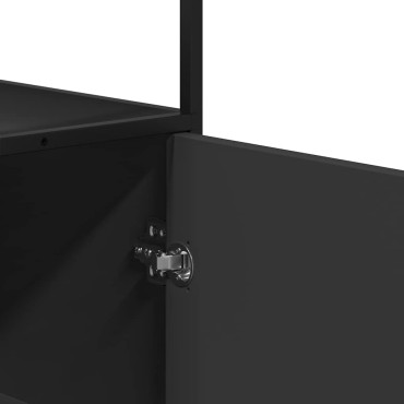vidaXL Highboard Μαύρο 35,5x35x139cm Κατασκευασμένο ξύλο και μέταλλο 1 τεμ.