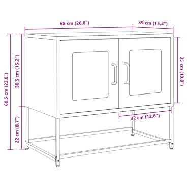 ντουλάπι τηλεόρασης vidaXL Μαύρο 68x39x60,5cm από χάλυβα ψυχρής έλασης