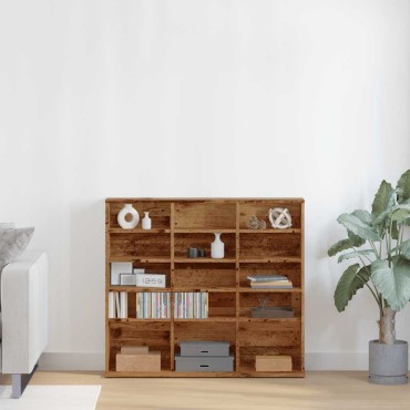 vidaXL Ντουλάπι CD Παλιό ξύλο 100x23x89,5cm Ξύλο μηχανικής κατασκευής 1 τεμ.