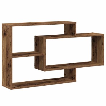 vidaXL Ράφι τοίχου Παλιό ξύλο 104x20x58,5cm Κατασκευασμένο ξύλο 1 τεμ.