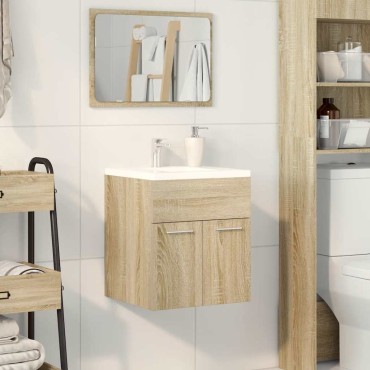 vidaXL Ντουλάπι νιπτήρα μπάνιου Sonoma Oak Κατασκευασμένο ξύλο 41x38,5x46cm