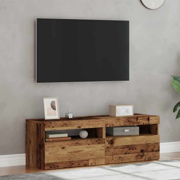 vidaXL σετ ντουλαπιών τηλεόρασης 2 τεμ. με φώτα LED 60x35x40 cm