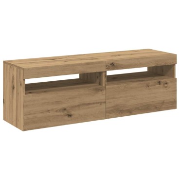 vidaXL σετ ντουλαπιών τηλεόρασης 2 τεμ. με φώτα LED Artisan Oak 60x35x40 cm