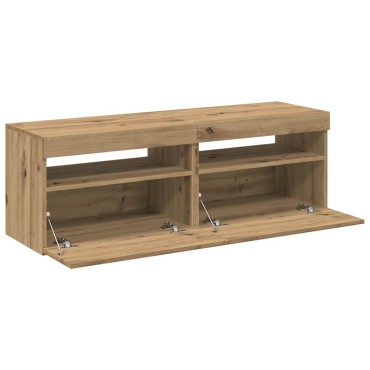 vidaXL σετ ντουλαπιών τηλεόρασης 2 τεμ. με φώτα LED Artisan Oak 60x35x40 cm