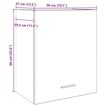 vidaXL Κρεμαστό Ντουλάπι "Lyon" από Παλιό Ξύλο 50x31x60cm από Τεχνητό Ξύλο 1 τεμ.