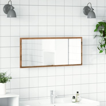 vidaXL καθρέφτης μπάνιου LED Artisan Oak Κατασκευασμένο ξύλο 100x8,5x37cm