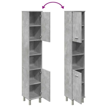 vidaXL Στήλη Μπάνιου Γκρι του Σκυροδέματος 30x30x179cm Μοριοσανίδα 1 τεμ.