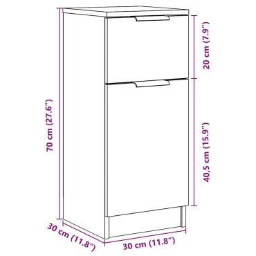 vidaXL Ντουλάπι τεχνίτης Δρυς 30x30x70cm από Επεξεργασμένο Ξύλο 1 τεμ.