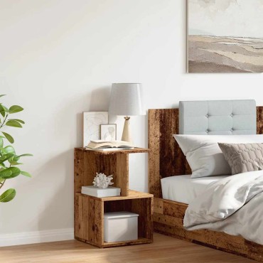 vidaXL κομοδίνο ντουλάπι παλιό ξύλο 35x35x55cm κατασκευασμένο ξύλο 1 τεμ.