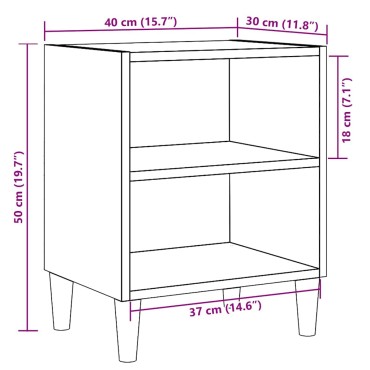 vidaXL ντουλάπι κομοδίνου Παλιό ξύλο 40x30x50cm Κατασκευασμένο ξύλο 1 τεμ.
