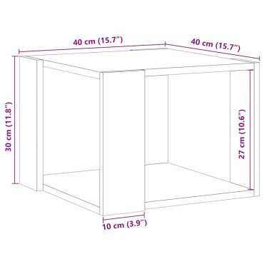 vidaXL Τραπεζάκι σαλονιού Παλιό ξύλο 40x40x30cm Κατασκευασμένο ξύλο 1 τεμ.
