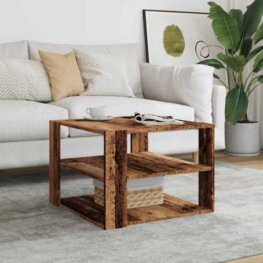 vidaXL Τραπεζάκι σαλονιού Παλιό ξύλο 58x58x40cm Κατασκευασμένο ξύλο 1 τεμ.