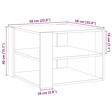 vidaXL Τραπεζάκι σαλονιού Παλιό ξύλο 58x58x40cm Κατασκευασμένο ξύλο 1 τεμ.