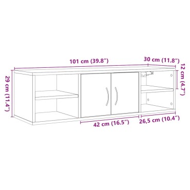 vidaXL Ντουλάπι τοίχου Artisan Oak 101x30x29cm Κατασκευασμένο ξύλο 1 τεμ.