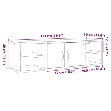 vidaXL Ντουλάπι τοίχου Artisan Oak 101x30x29cm Κατασκευασμένο ξύλο 1 τεμ.