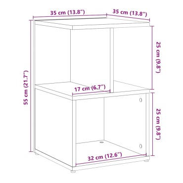 vidaXL Κομοδίνο ντουλάπι Artisan Oak 35x35x55cm Κατασκευασμένο ξύλο 1 τεμ.