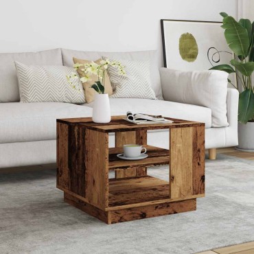 vidaXL Τραπεζάκι σαλονιού Παλιό ξύλο 55x55x42cm Κατασκευασμένο ξύλο 1 τεμ.