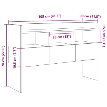 vidaXL Sideboard Παλιό ξύλο 105x30x70cm Ξύλο μηχανής 1 τεμ.