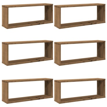 vidaXL Ράφια κύβων τοίχου 6 τεμ. Artisan Oak Κατασκευασμένο ξύλο