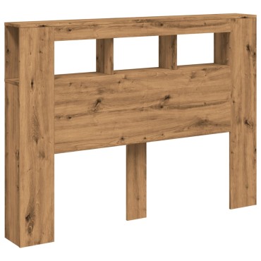 vidaXL LED κεφαλάρι Artisan Oak 140x18,5x103,5cm Κατασκευασμένο ξύλο