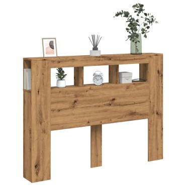 vidaXL LED κεφαλάρι Artisan Oak 140x18,5x103,5cm Κατασκευασμένο ξύλο
