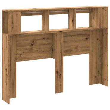vidaXL LED κεφαλάρι Artisan Oak 140x18,5x103,5cm Κατασκευασμένο ξύλο