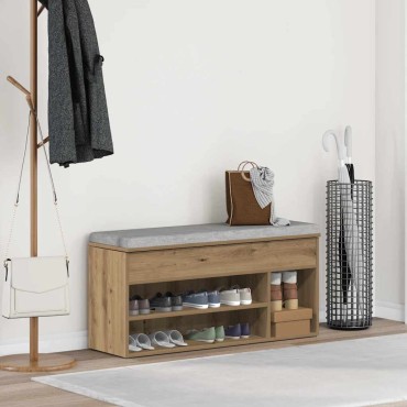Πάγκος παπουτσιών vidaXL Artisan Oak 102x30,5x45cm Κατασκευασμένο ξύλο