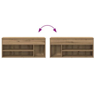 Πάγκος παπουτσιών vidaXL Artisan Oak 102x30,5x45cm Κατασκευασμένο ξύλο