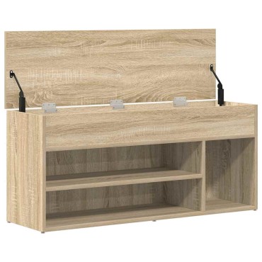 Πάγκος παπουτσιών vidaXL Sonoma Oak 102x30,5x45cm Κατασκευασμένο ξύλο