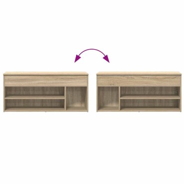 Πάγκος παπουτσιών vidaXL Sonoma Oak 102x30,5x45cm Κατασκευασμένο ξύλο