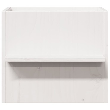 vidaXL σπιτάκι για γάτες λευκό 51x35x30 cm από μασίφ ξύλο πεύκο